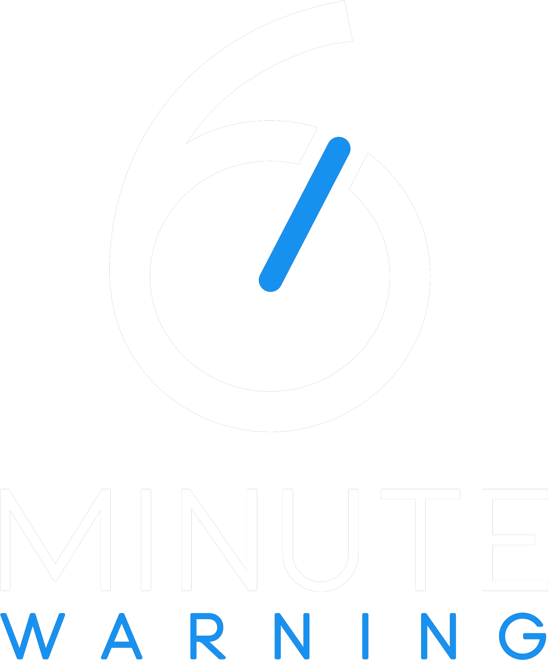 6 Minute Warning stacked logo for dark backgrounds