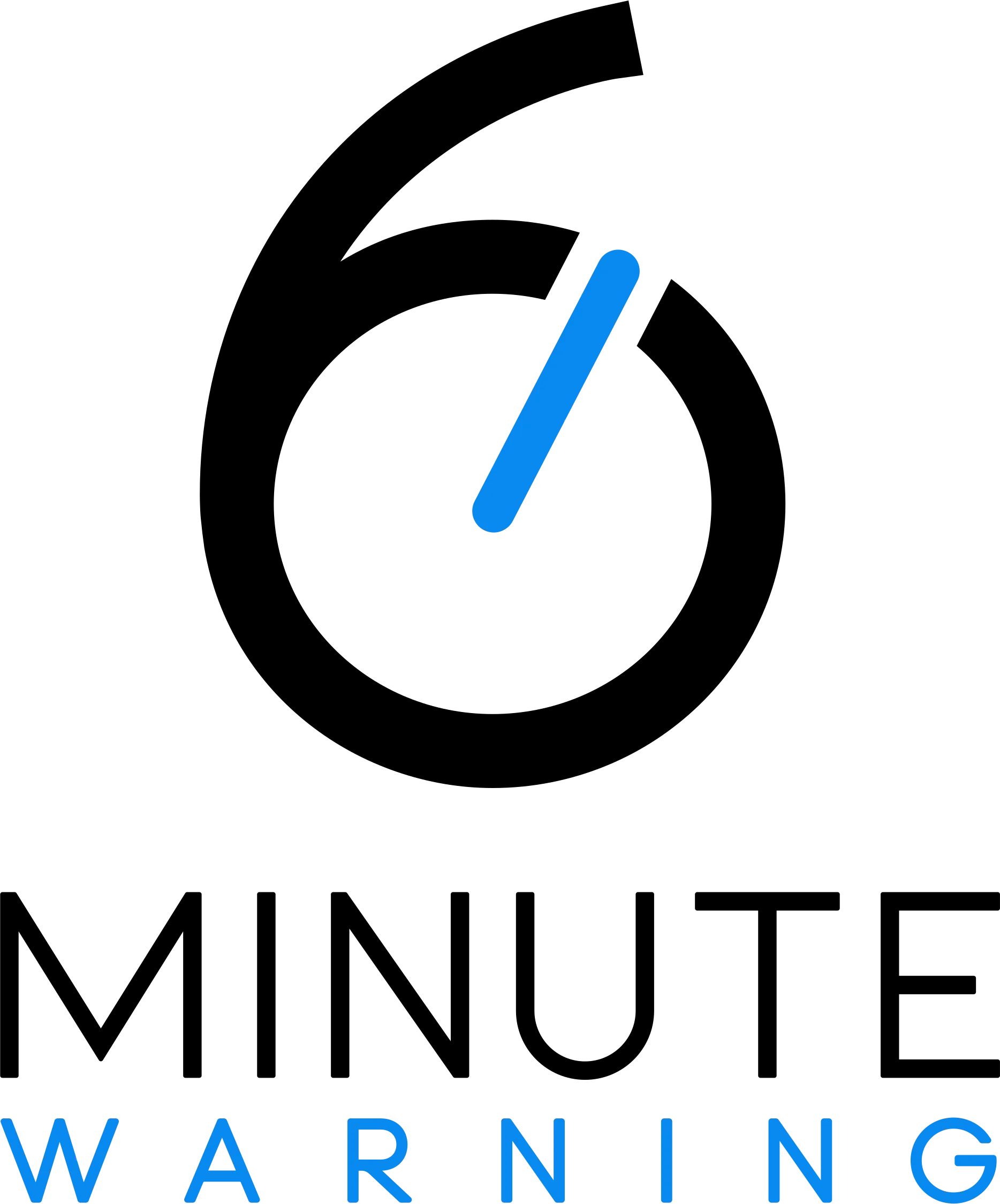 6 Minute Warning stacked logo for light backgrounds